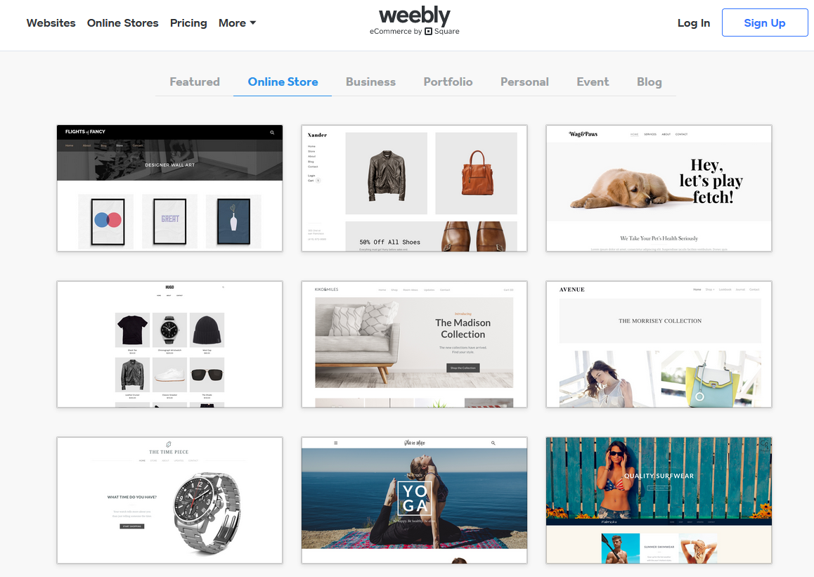 Weebly web Builder Theme Store